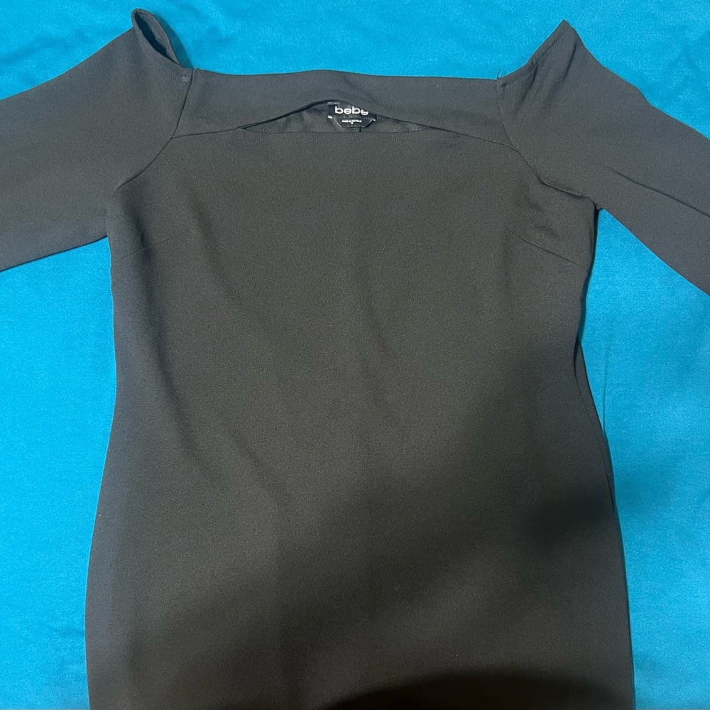 Bebe Black Off-Shoulder Dress
